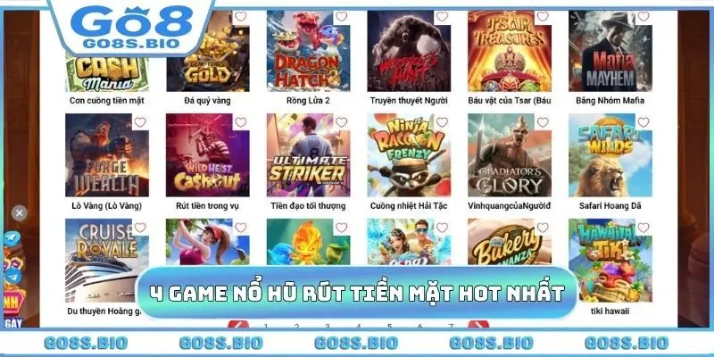 4 game nổ hũ rút tiền mặt HOT nhất