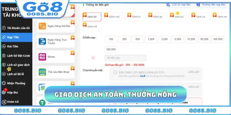 Giao dịch an toàn, thưởng nóng